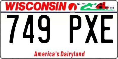 WI license plate 749PXE