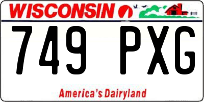 WI license plate 749PXG