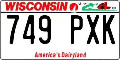 WI license plate 749PXK