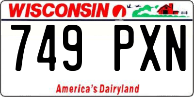 WI license plate 749PXN