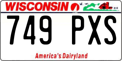 WI license plate 749PXS