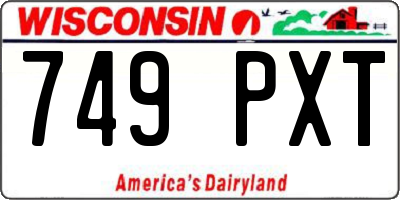 WI license plate 749PXT