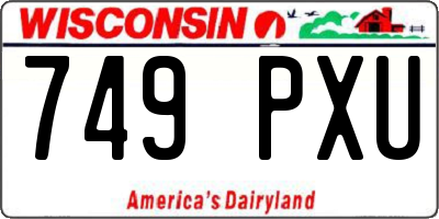 WI license plate 749PXU