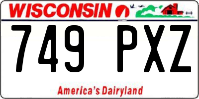 WI license plate 749PXZ