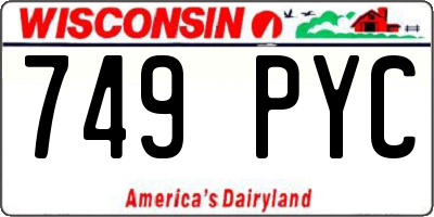 WI license plate 749PYC