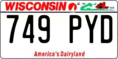 WI license plate 749PYD