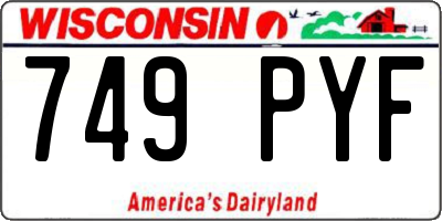 WI license plate 749PYF