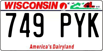 WI license plate 749PYK