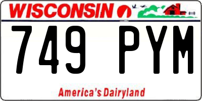 WI license plate 749PYM