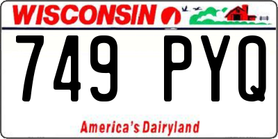 WI license plate 749PYQ