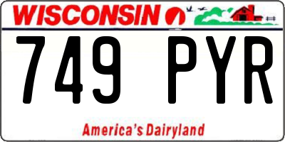 WI license plate 749PYR