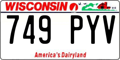 WI license plate 749PYV