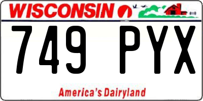 WI license plate 749PYX