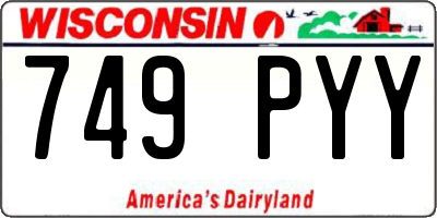 WI license plate 749PYY