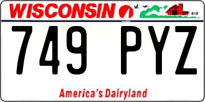 WI license plate 749PYZ