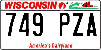 WI license plate 749PZA