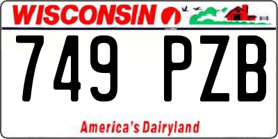 WI license plate 749PZB