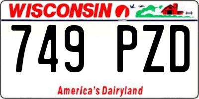WI license plate 749PZD