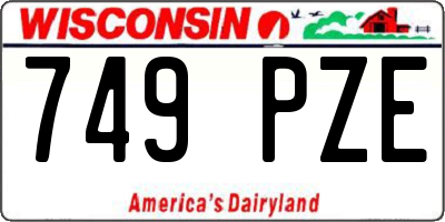 WI license plate 749PZE