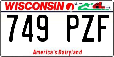 WI license plate 749PZF
