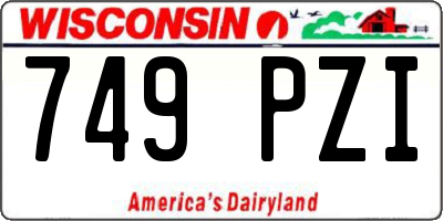WI license plate 749PZI