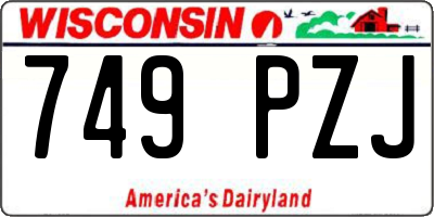 WI license plate 749PZJ