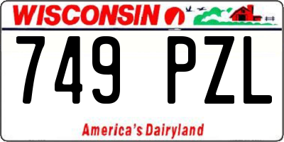 WI license plate 749PZL