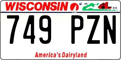 WI license plate 749PZN