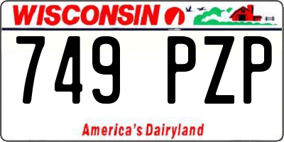 WI license plate 749PZP
