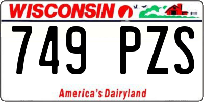 WI license plate 749PZS