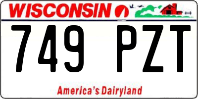 WI license plate 749PZT