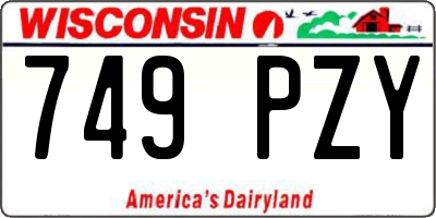 WI license plate 749PZY