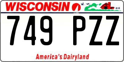 WI license plate 749PZZ