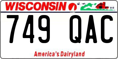WI license plate 749QAC