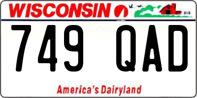 WI license plate 749QAD