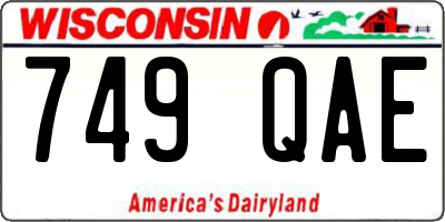 WI license plate 749QAE