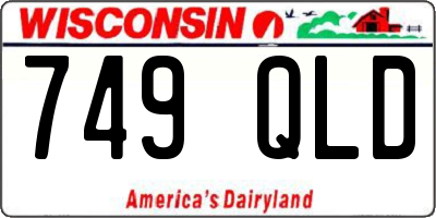 WI license plate 749QLD