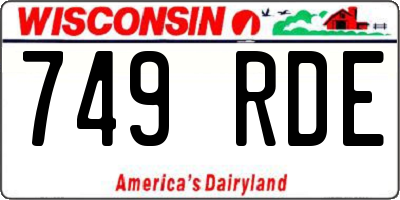 WI license plate 749RDE