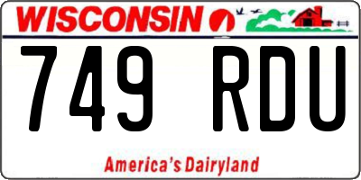WI license plate 749RDU
