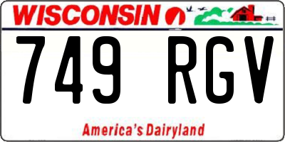 WI license plate 749RGV