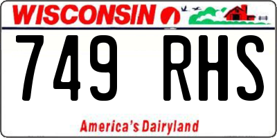 WI license plate 749RHS
