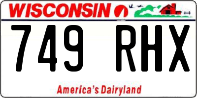WI license plate 749RHX