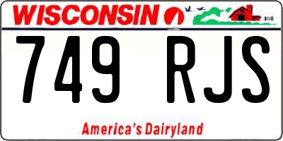 WI license plate 749RJS