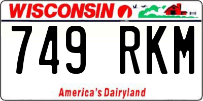 WI license plate 749RKM