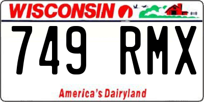 WI license plate 749RMX