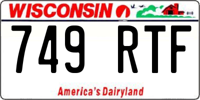 WI license plate 749RTF