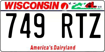WI license plate 749RTZ
