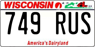 WI license plate 749RUS