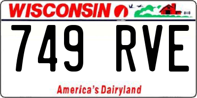 WI license plate 749RVE