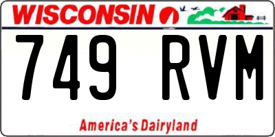 WI license plate 749RVM